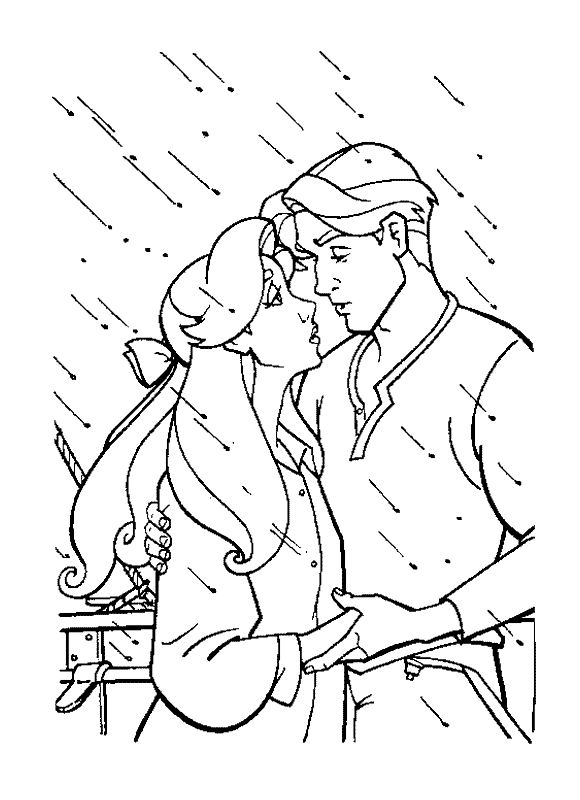 coloriage anastasia baiser sous la pluie